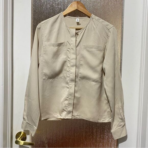 NEW KOTN Collarless Button Shirt - Picture 2 of 7